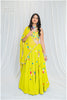 Shades Of Mirror - Multi Mirror Work Dupatta - Lime Green