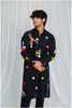 Shades Of Mirror - Random Multi Mirror Kurta - Black