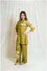 Festive co-ord Chanderi Liril Green
