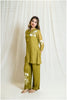 Festive co-ord Chanderi Liril Green