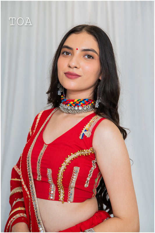Shades of Border - SL Top - Red