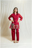 Festive co-ord Chanderi Cherry Red