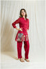 Festive co-ord Chanderi Cherry Red