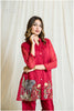 Festive co-ord Chanderi Cherry Red