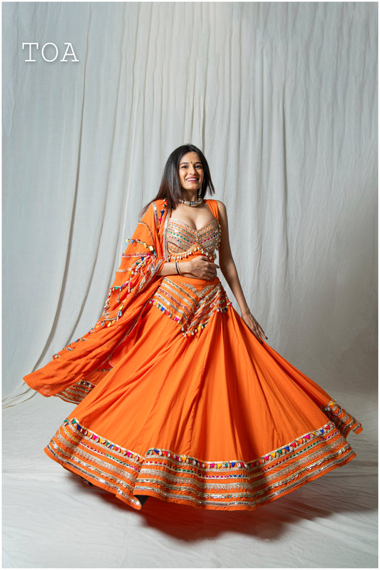 Taam Jham 3.O Skirt Orange