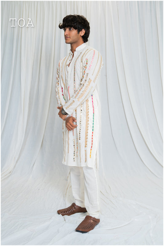 Shades Of Borders - BKD 1.O Kurta - Off White