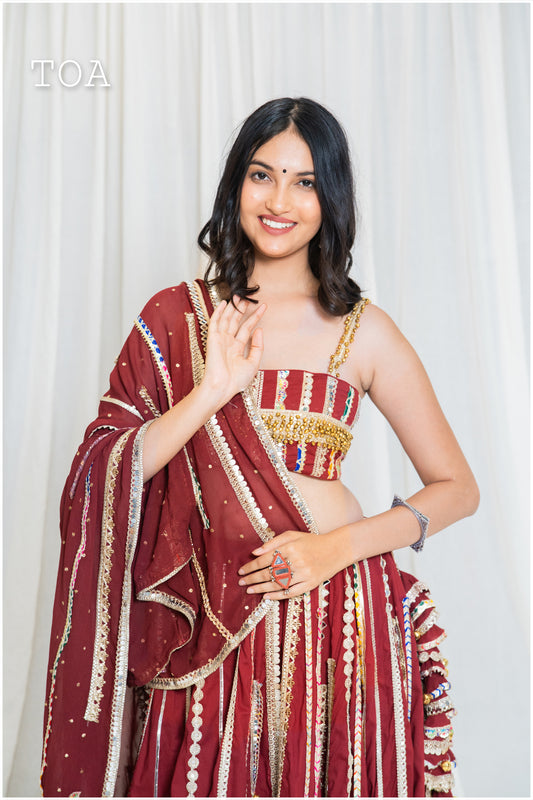 Shades of Border - SP Top - Maroon