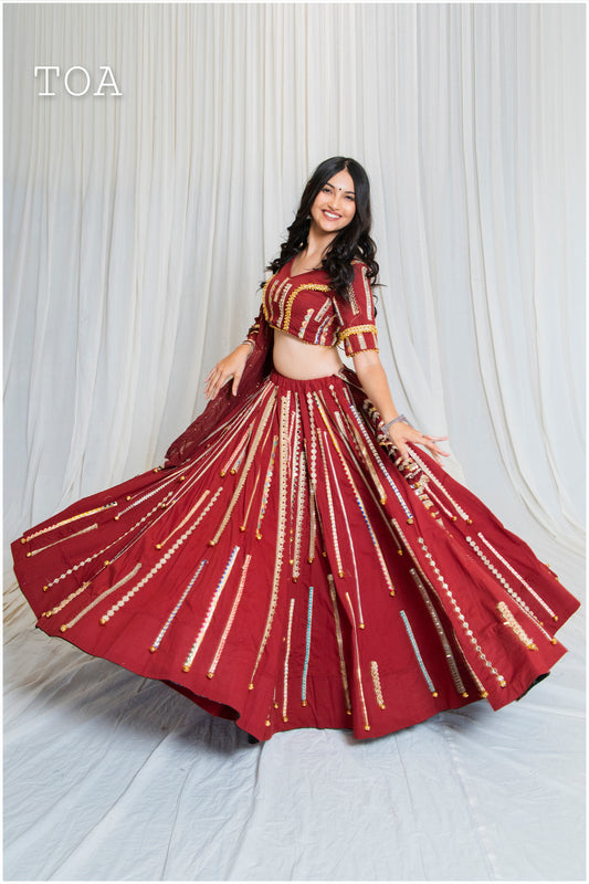 Shades of Border - BKD 1.O EL Outfit - Maroon