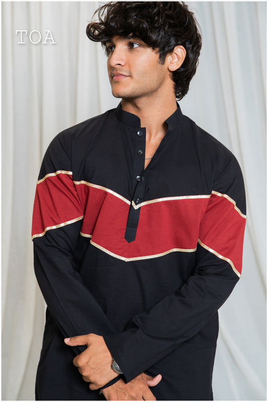 Shades Of Solid - Black & Maroon