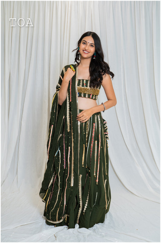 Shades Of Border - BKD 1.O Dupatta - Green