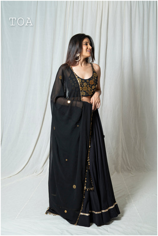 Tamba Black Dupatta Only