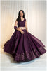 Mirror & Bandhani Georgette Set - Wine