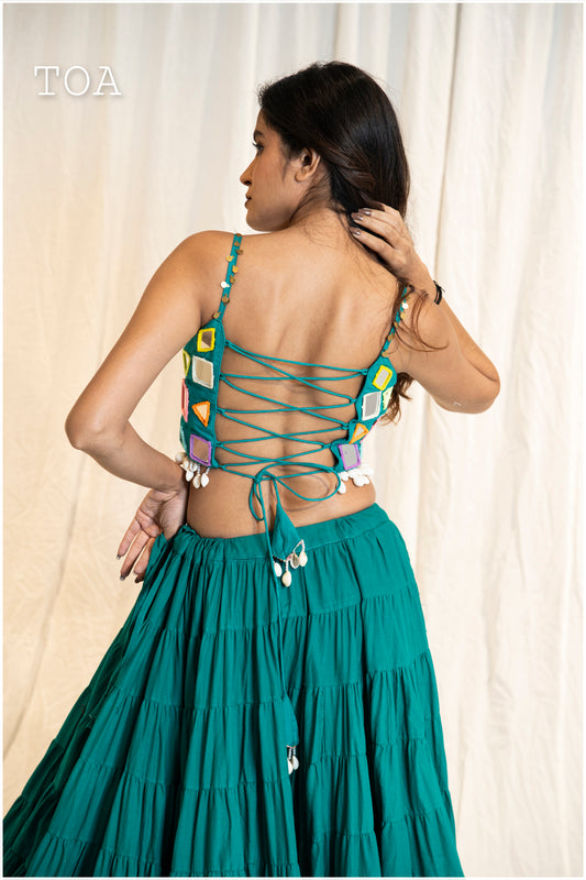PoP Up Real Mirror Hand Work Blouse Rama