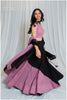 Shades Of Solid - Off Shoulder Wave Outfit - Dusty Pink & Black