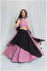 Shades Of Solid - Off Shoulder Wave Outfit - Dusty Pink & Black