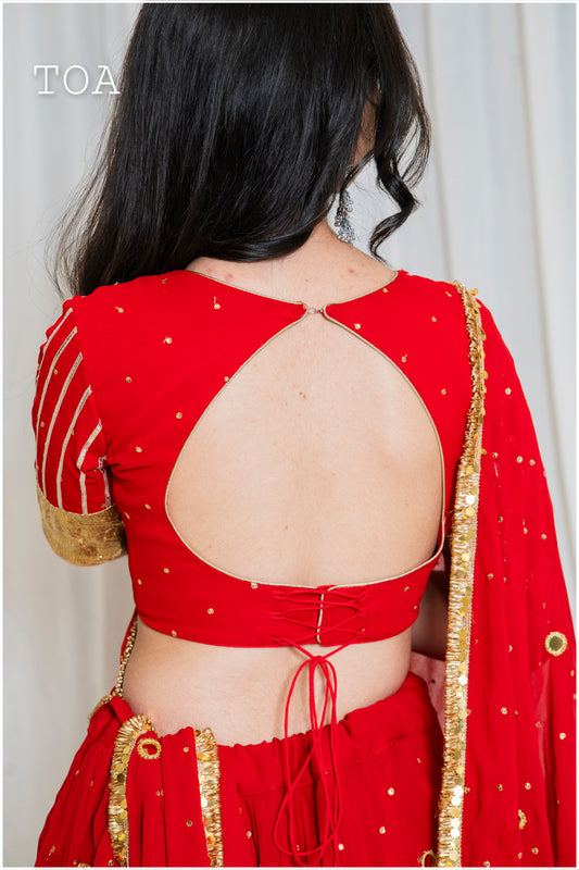Shades of Lampi - Sequins Sitara EL Lampi Top - Red