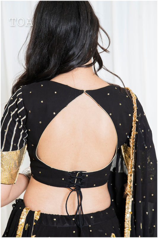Shades of Lampi - Sequins Sitara EL Lampi Top - Black