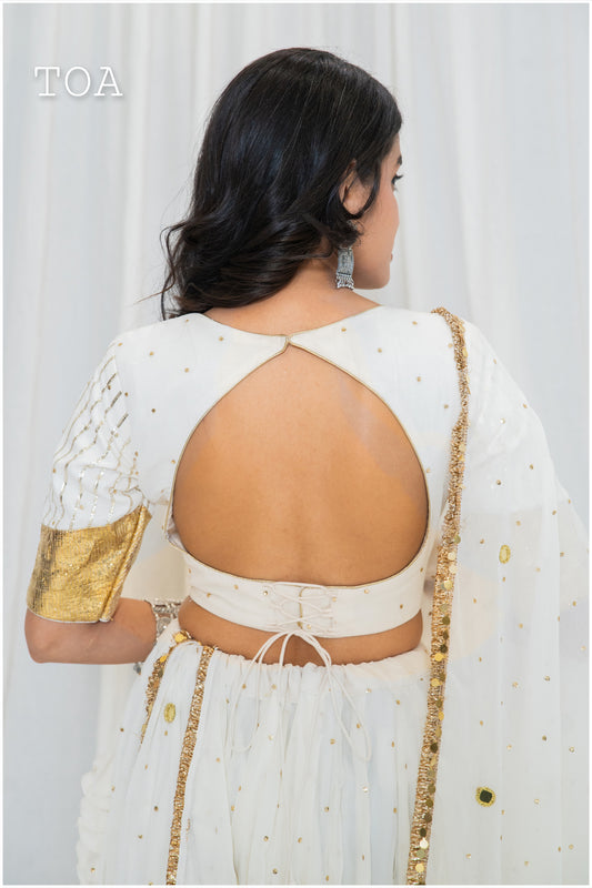 Shades of Lampi - Sequins Sitara EL Lampi Top - Off White