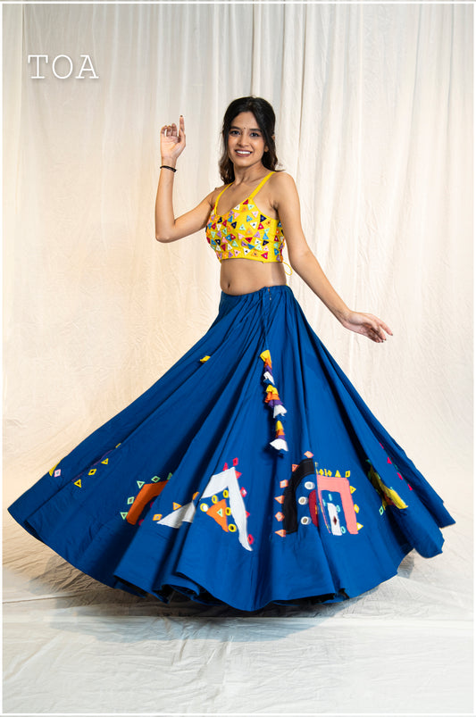 Mirror Pop Up Skirt Only - Royal Blue