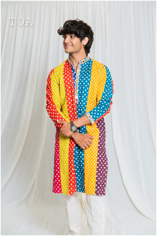 Multi Bandhani Kurta