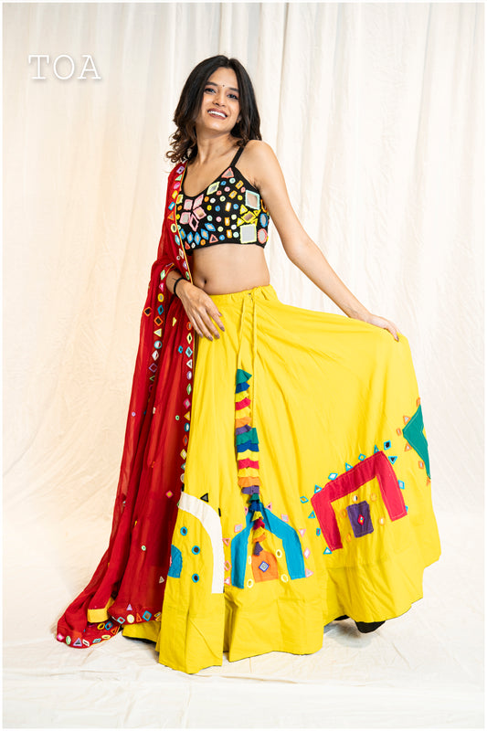 Mirror Pop Up Skirt Only - Lime Yellow