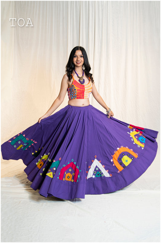 Mirror Pop Up Skirt Only - Purple