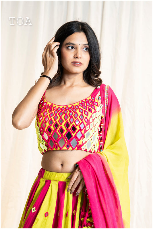 PoP Up Real Mirror Hand Work Blouse