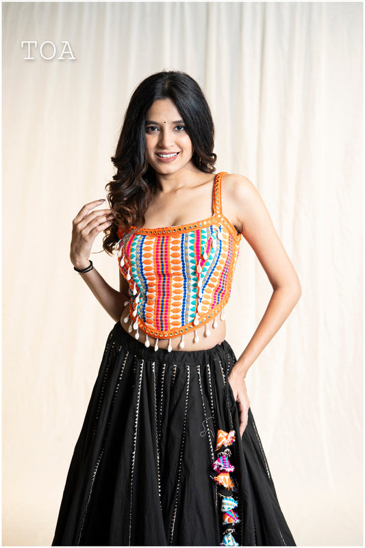 Kashmiri Long Top - Orange