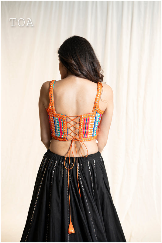 Kashmiri Long Top - Orange