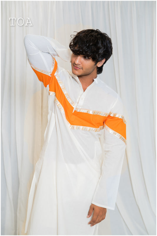 Shades Of Solid - Off white & Orange