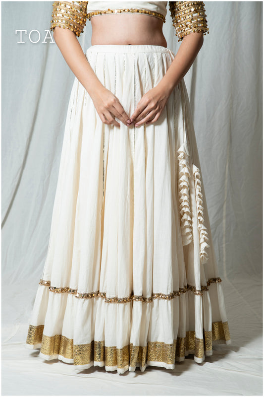 Royal Sunehri Skirt - Off White