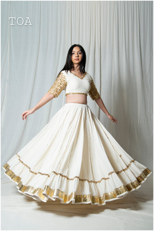 Royal Sunehri Skirt - Off White