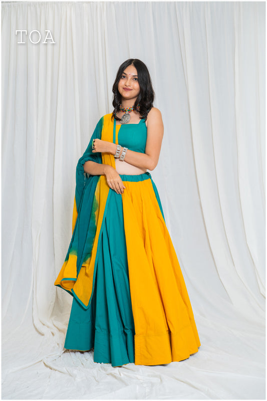 Shades Of Solid - Dual Shade Skirt - Rama Yellow