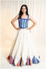 Kashmiri Top & Skirt - Blue & Off White Multi