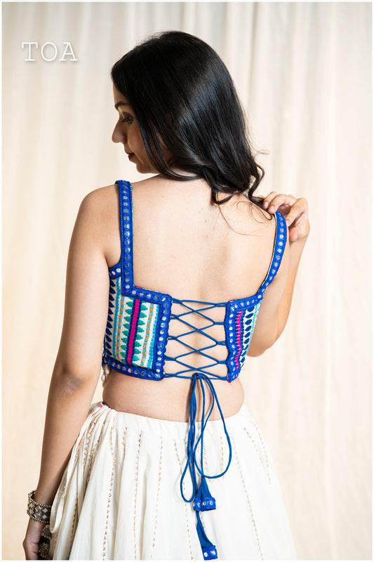 Kashmiri Long Top - Blue