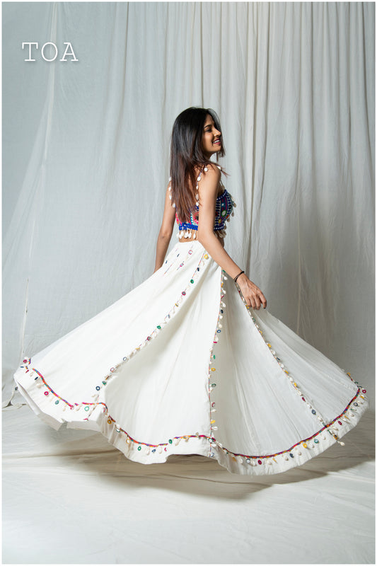 Rang Kodi Raas Skirt - Off white