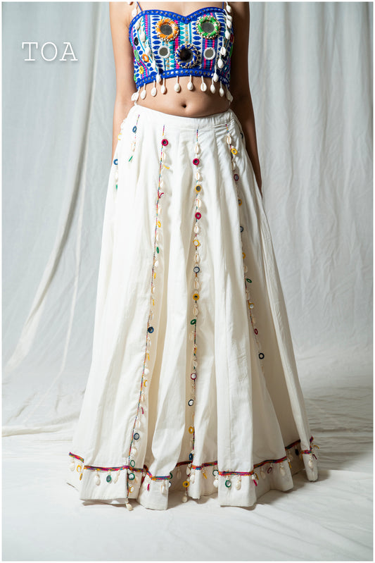 Rang Kodi Raas Skirt - Off white