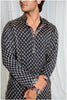 Shades Of Ajrakh - Natural Handblock Mashru Kurta - Black