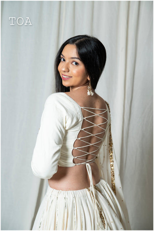 Gold Gleam Off White Top