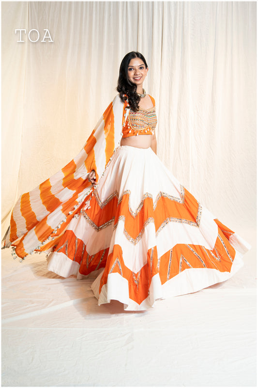 Double Trio Offwhite to Orange Set