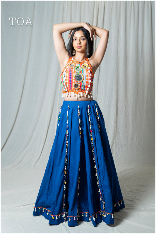 Rang Kodi Raas Skirt - Royal Blue
