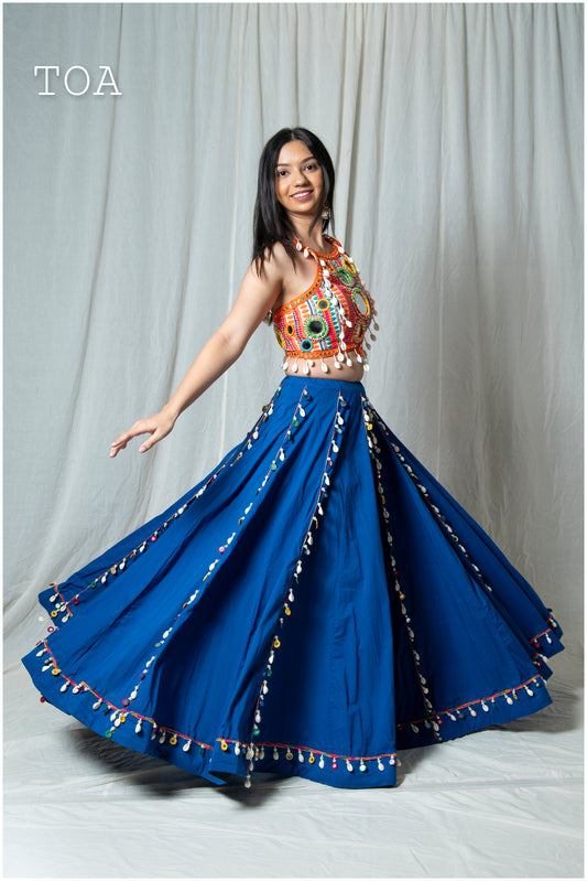 Rang Kodi Raas Skirt - Royal Blue