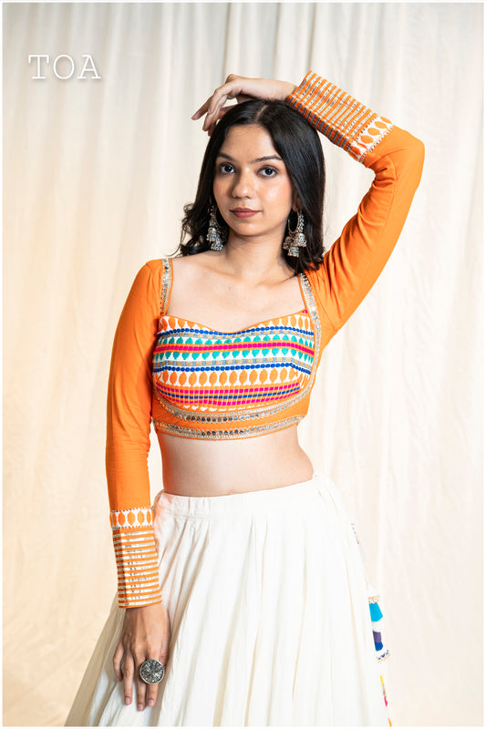 Kashmiri Top - Orange FL