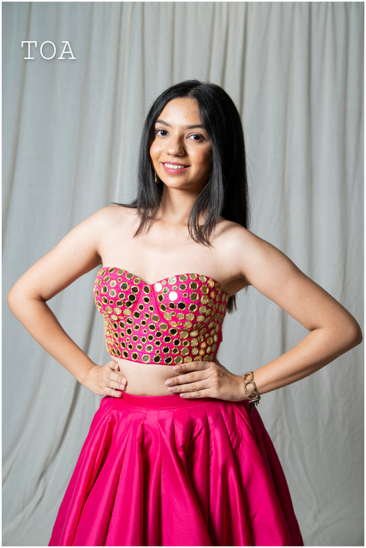Mirror Corset Top - Hot Pink💫