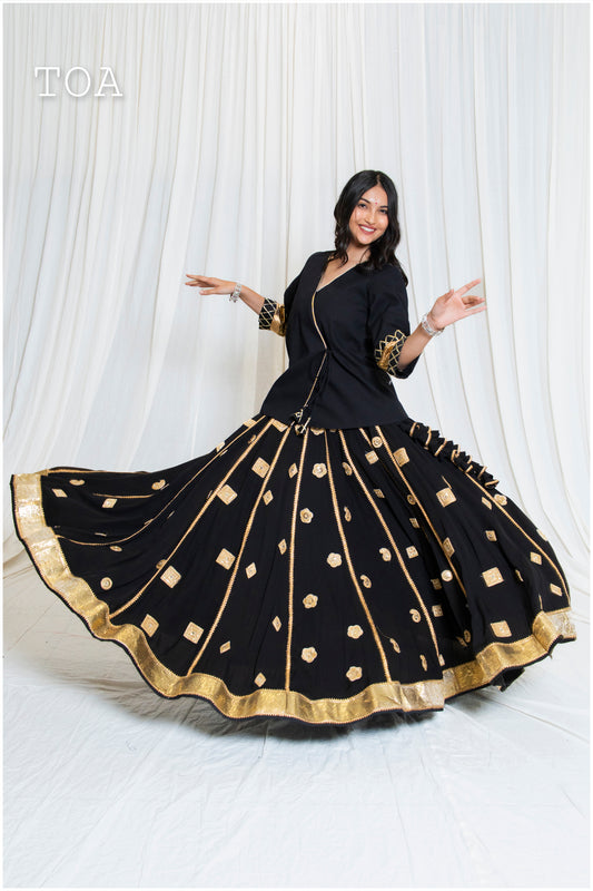 Shades Of Lampi - Golden Star Skirt Only - Black