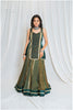 Shades Of Ajrakh - Mashru Handblock Gamthi Skirt - Traditional Green