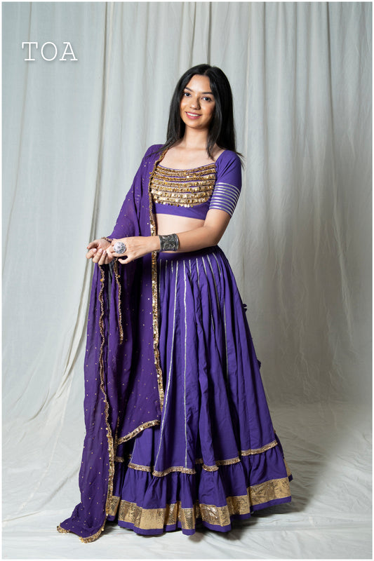 Purple Georgette Dupatta Only