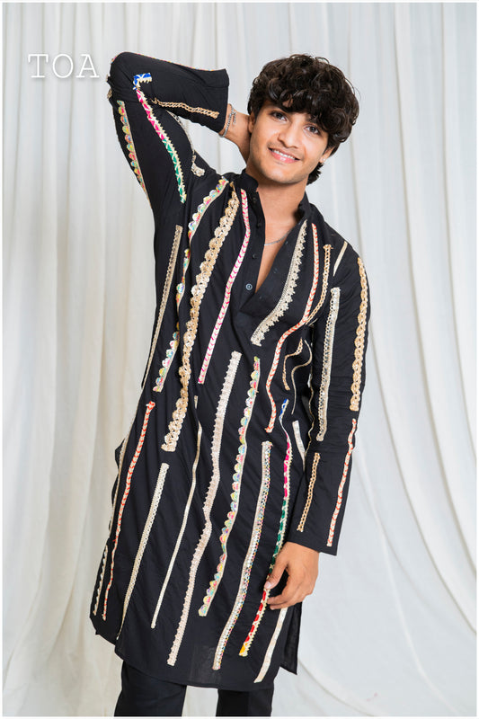 Shades Of Borders - BKD 1.O Kurta - Black
