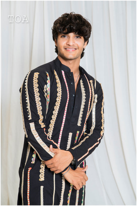 Shades Of Borders - BKD 1.O Kurta - Black