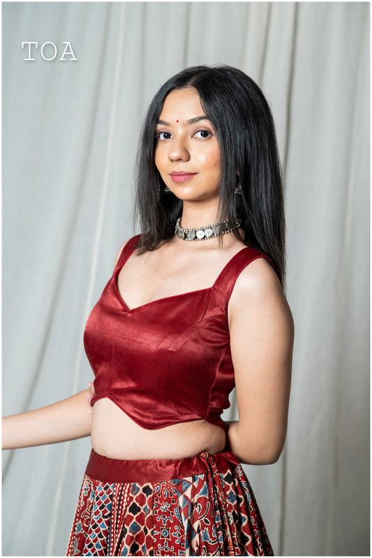 Premium Design Gaji Blouse (Maroon - SL)